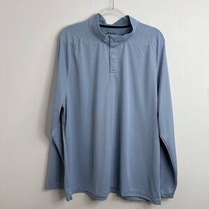 Rhone Clubhouse 1/4 Snap Golf Pullover Mens XXL Misty Blue Wicking Long Sleeve